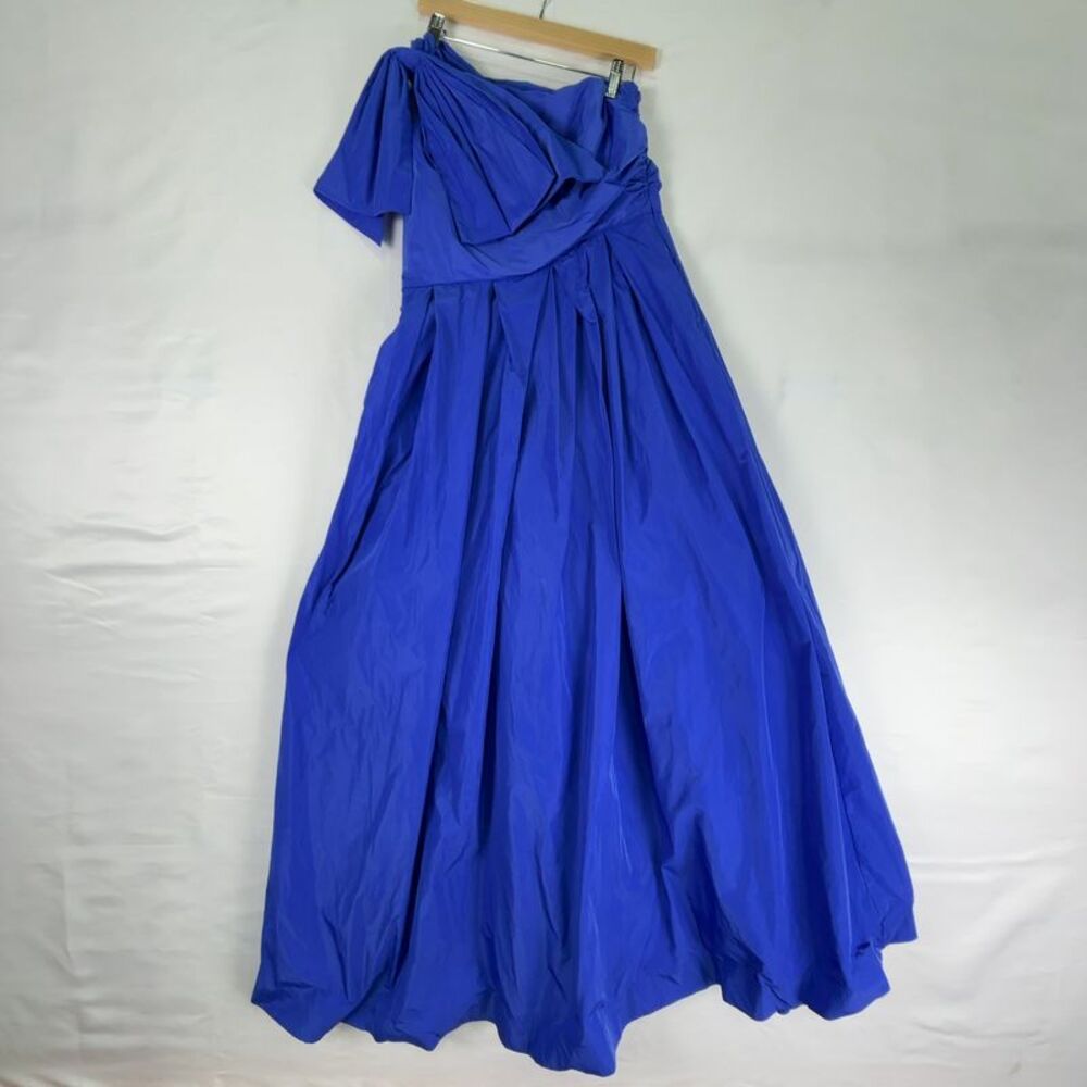 Donna Karan One-Shoulder Royal Blue Evening Gown